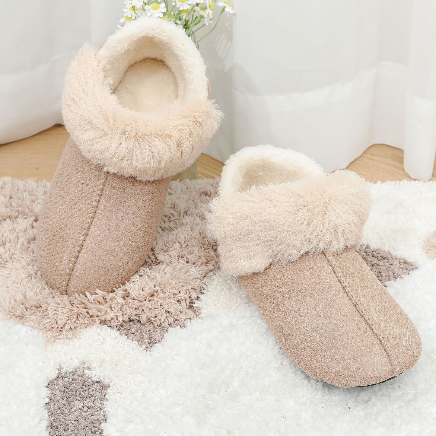 Pantoufles d'Hiver Confortables et Chaudes